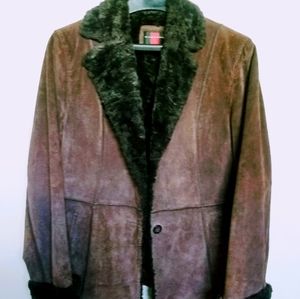 Genuine leather suede jacket